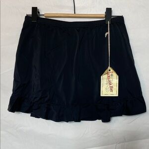 NWT Swim Skirt w/ Attached Bikini Bottom, Black, Ruffle Hem by Jamaica Bay, 8
